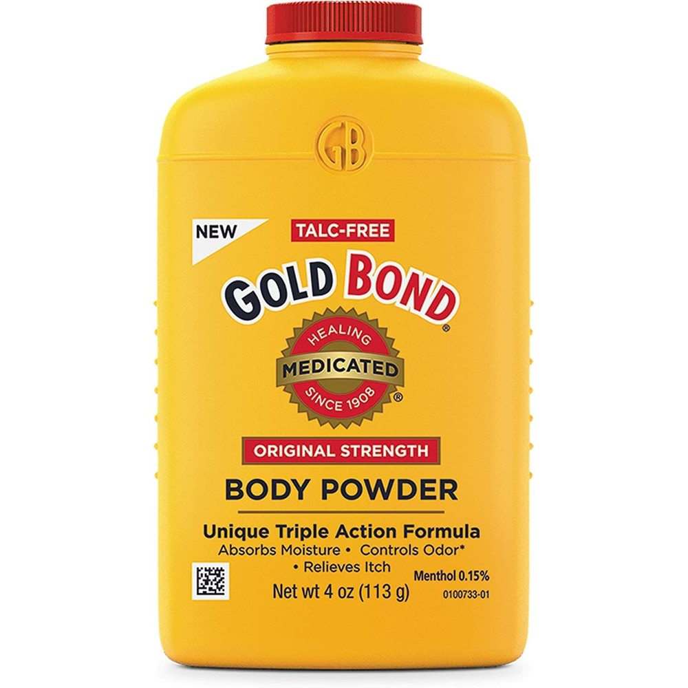 Gold Bond Medicated Body Powder Pack of 4 front view for moisture absorption.