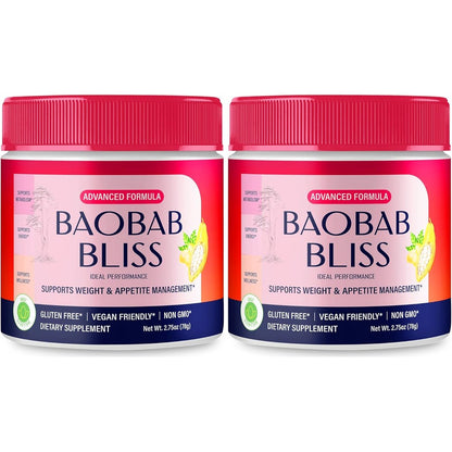 Ideal Performance Baobab Bliss Powder front view for metabolism support.