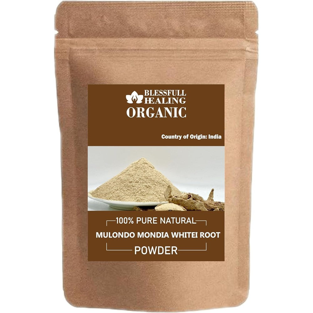 Blessfull Healing Organic Mulondo Mondia Whitei Root Powder front view natural herbal supplement