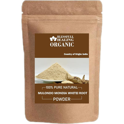 Blessfull Healing Organic Mulondo Mondia Whitei Root Powder front view natural herbal supplement
