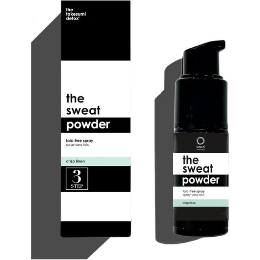 Kaia Naturals Takesumi Detox Sweat Powder Spray front view for sweat control.