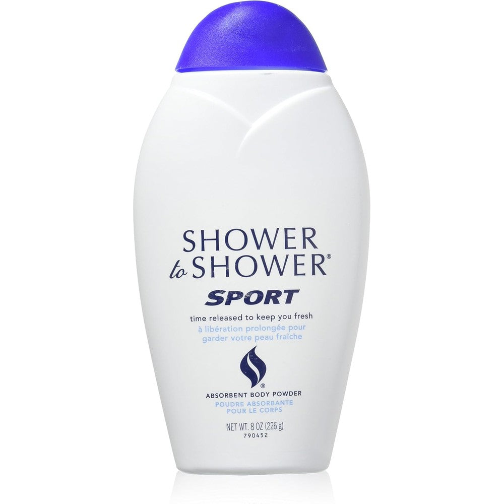 Shower To Shower Sport Body Powder pack of 3 front view for sweat protection.