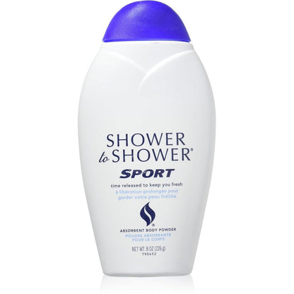 Shower To Shower Sport Body Powder pack of 3 front view for sweat protection.