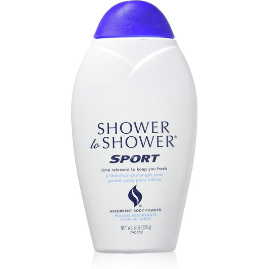 Shower To Shower Sport Body Powder pack of 3 front view for sweat protection.