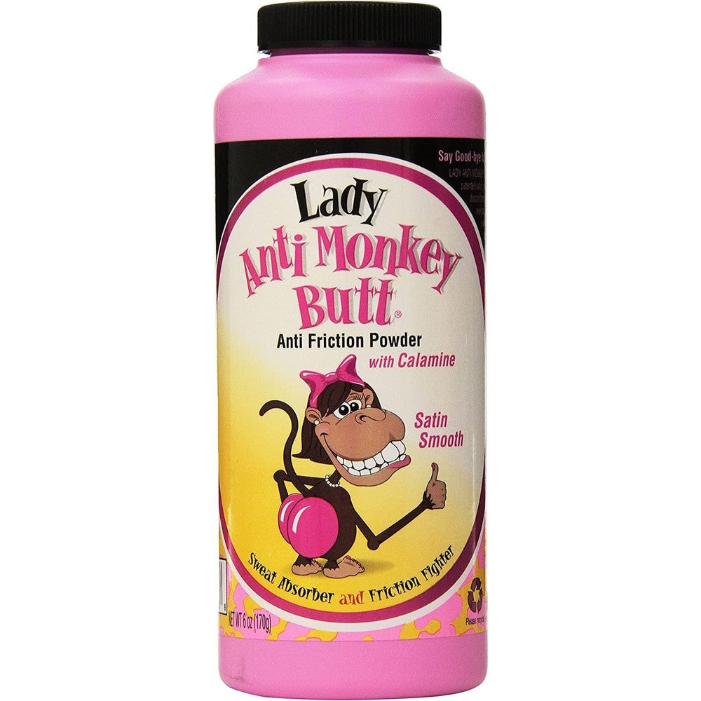 Anti Monkey Butt Lady Powder 6 Ounce front view anti-chafing formula.