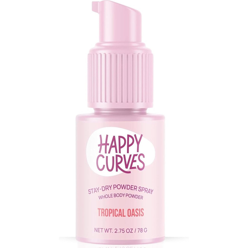 HAPPY CURVES Stay Dry Powder Spray front view authentic anti-chafe deodorant