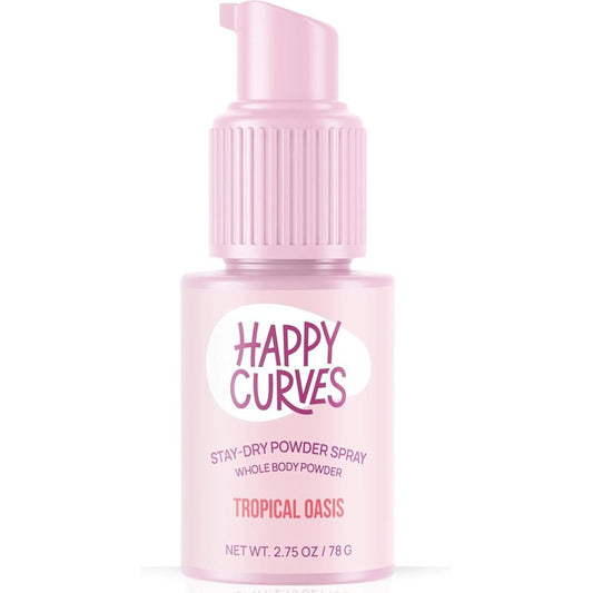 HAPPY CURVES Stay Dry Powder Spray front view authentic anti-chafe deodorant