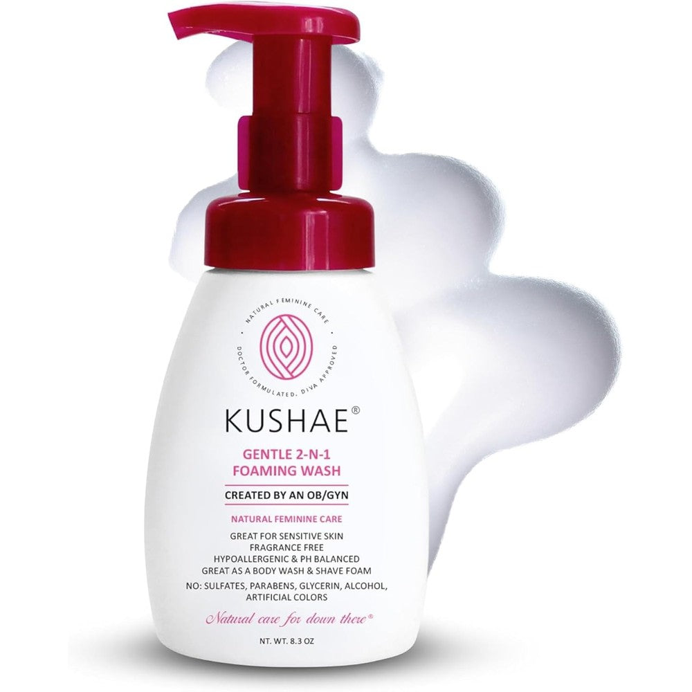 Kushae Gentle 2-in-1 Foaming Wash 8.3 ounce front view bottle