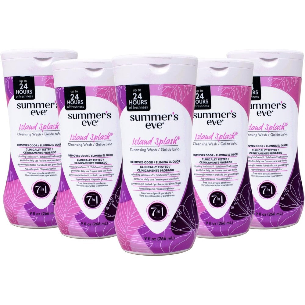 Summer's Eve Island Splash Daily Feminine Wash front view authentic imported packaging.