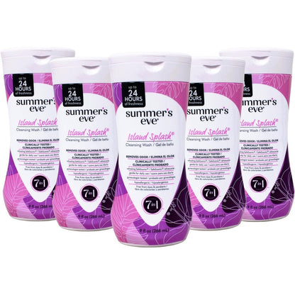 Summer's Eve Island Splash Daily Feminine Wash front view authentic imported packaging.