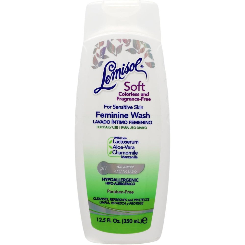 Lemisol Soft Feminine Wash 12.5 Fluid Ounce front view for sensitive skin care.