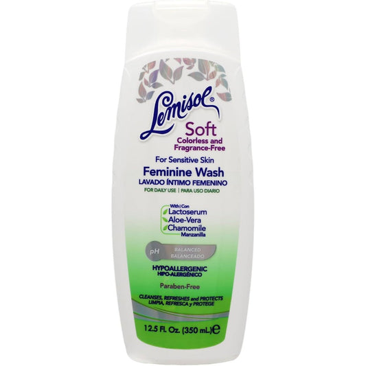 Lemisol Soft Feminine Wash 12.5 Fluid Ounce front view for sensitive skin care.