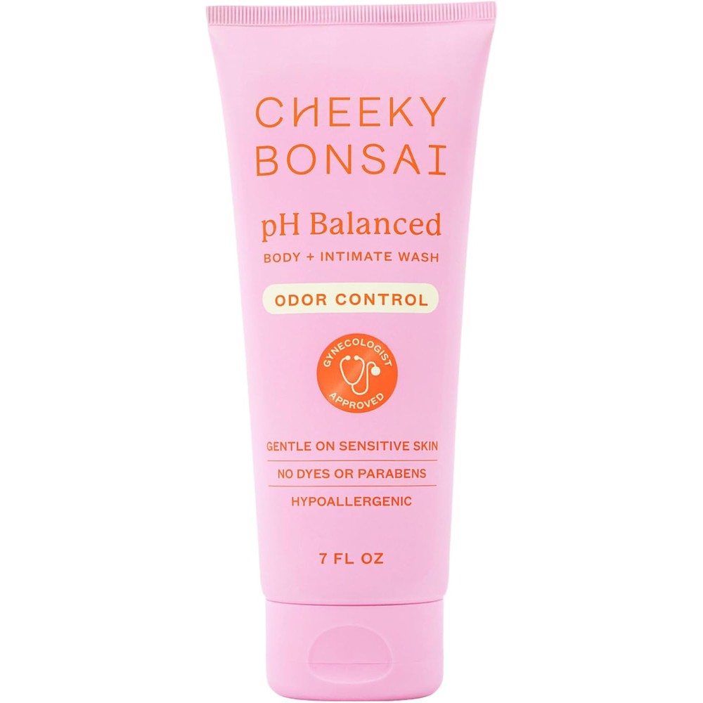Cheeky Bonsai pH Balanced Feminine Wash front view pink tube bottle