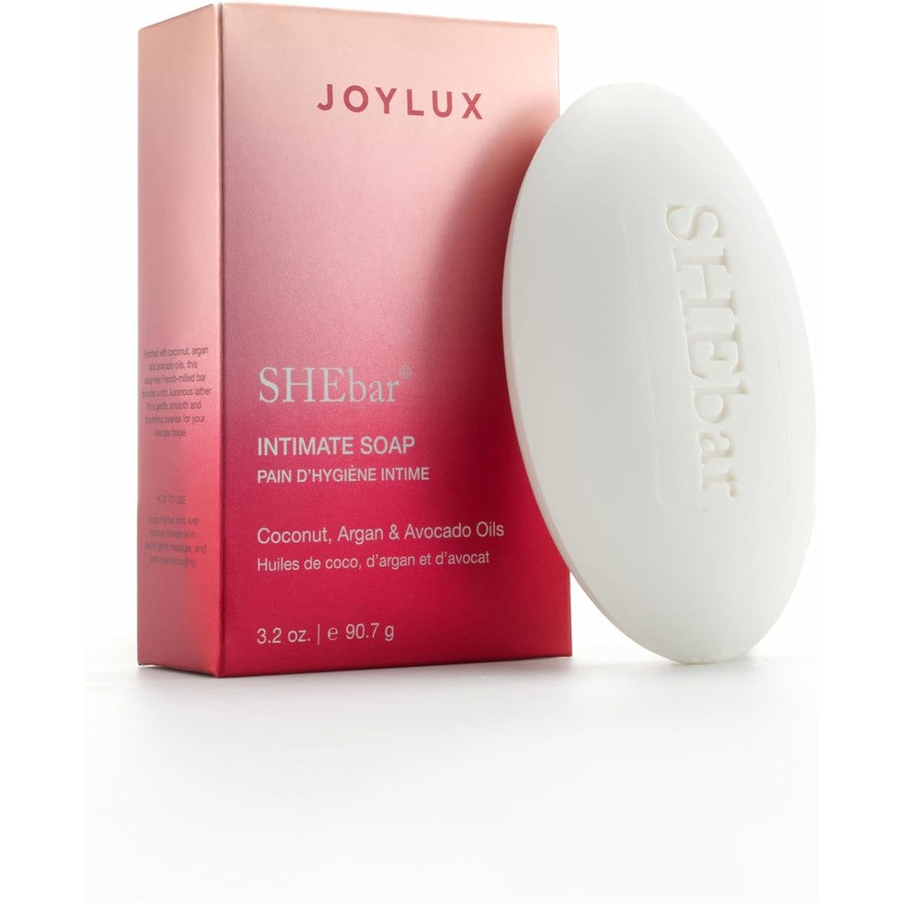 Joylux SHEbar feminine cleansing bar front view for intimate hygiene