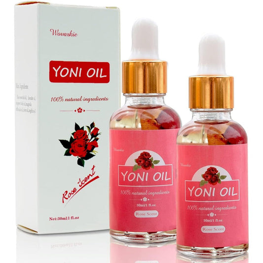 Wovarkie Yoni Oil 2-pack front view for feminine odor control.