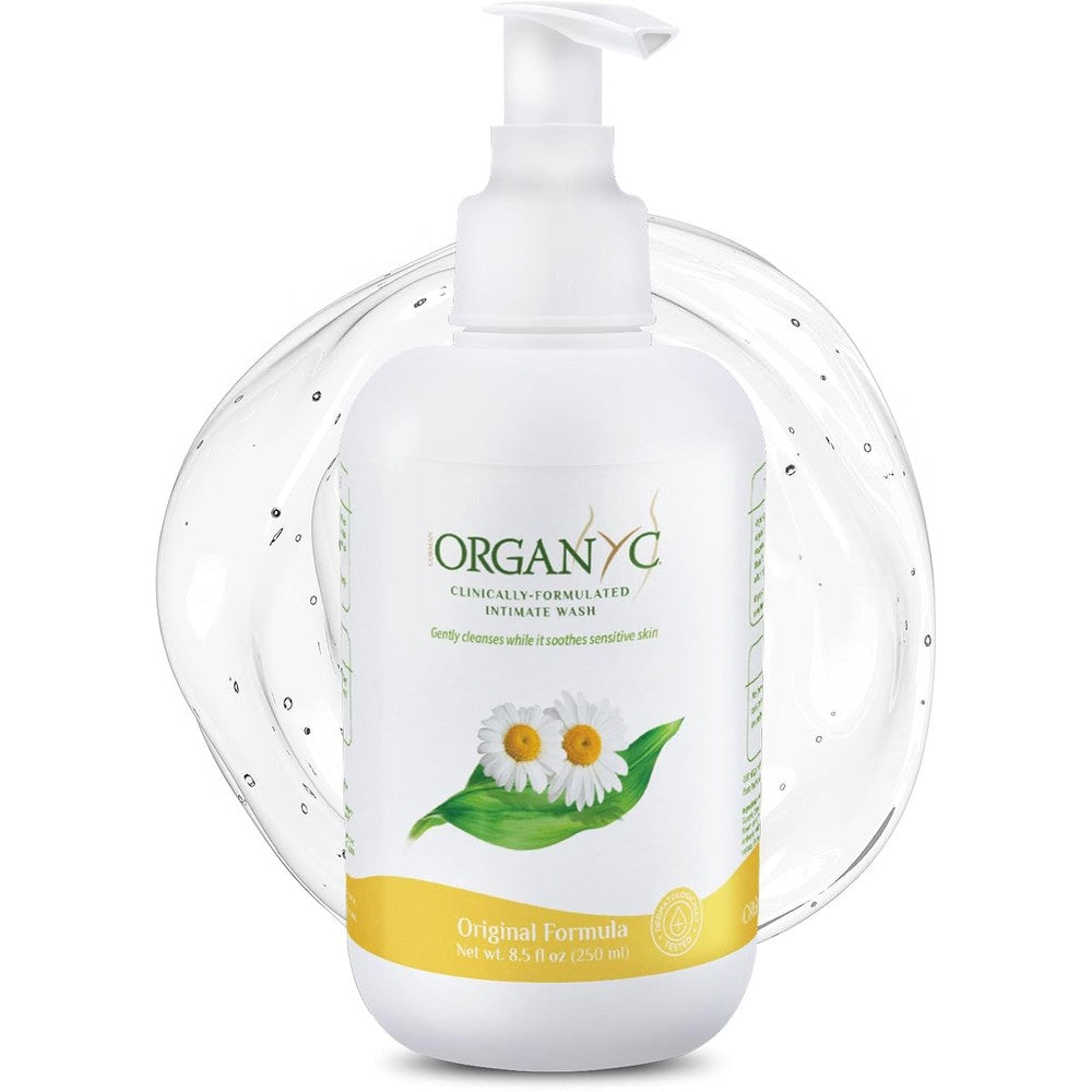 Corman Organyc Intimate Wash front view of 8.5 Fluid Ounce pump bottle for feminine hygiene