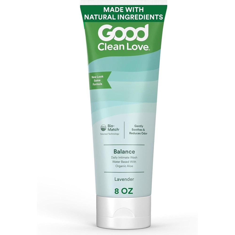 Good Clean Love Balance Feminine Wash 8 Ounce front view bottle for intimate hygiene.