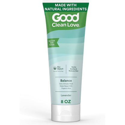 Good Clean Love Balance Feminine Wash 8 Ounce front view bottle for intimate hygiene.