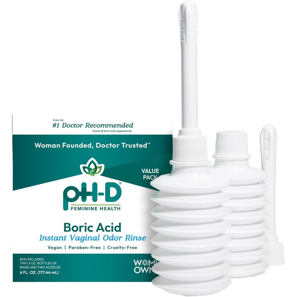pH-D Feminine Health Instant Odor Rinse front view of two pack box