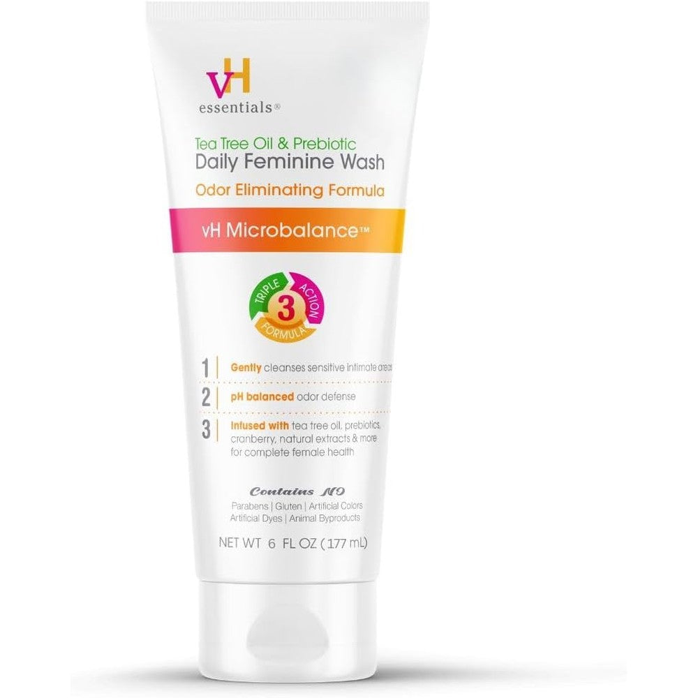 vH Essentials pH Balanced Daily Feminine Wash front view tea tree oil cleanser