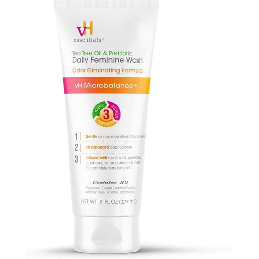 vH Essentials pH Balanced Daily Feminine Wash front view tea tree oil cleanser
