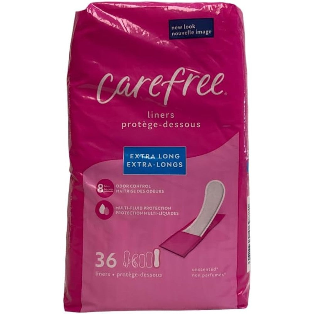 Carefree Body Shape Extra Long Unscented Panty Liners pack of 2 front view