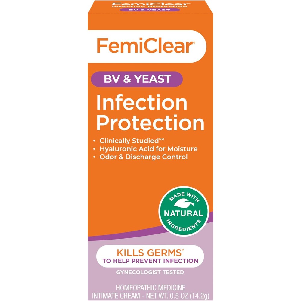 FemiClear Infection Protection Cream front view for BV and yeast prevention.