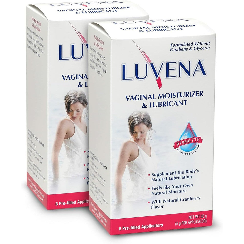 Luvena Vaginal Moisturizer 2 pack front view feminine dryness relief