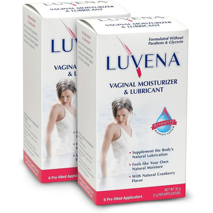Luvena Vaginal Moisturizer 2 pack front view feminine dryness relief