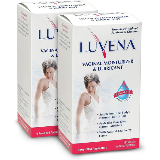 Luvena Vaginal Moisturizer 2 pack front view feminine dryness relief