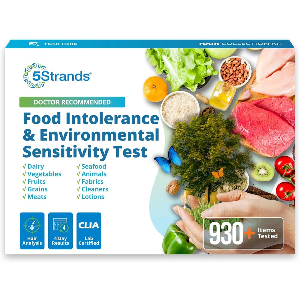 5Strands Food Intolerance and Environmental Sensitivity Test Kit front view showing retail packaging.