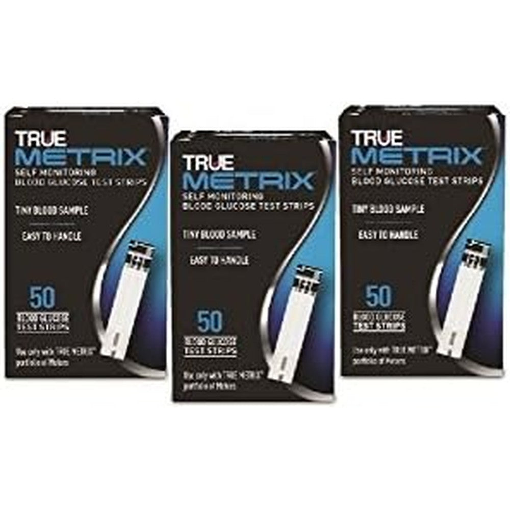TRUE METRIX Blood Glucose Test Strips 150 Count box front view for accurate diabetes monitoring.