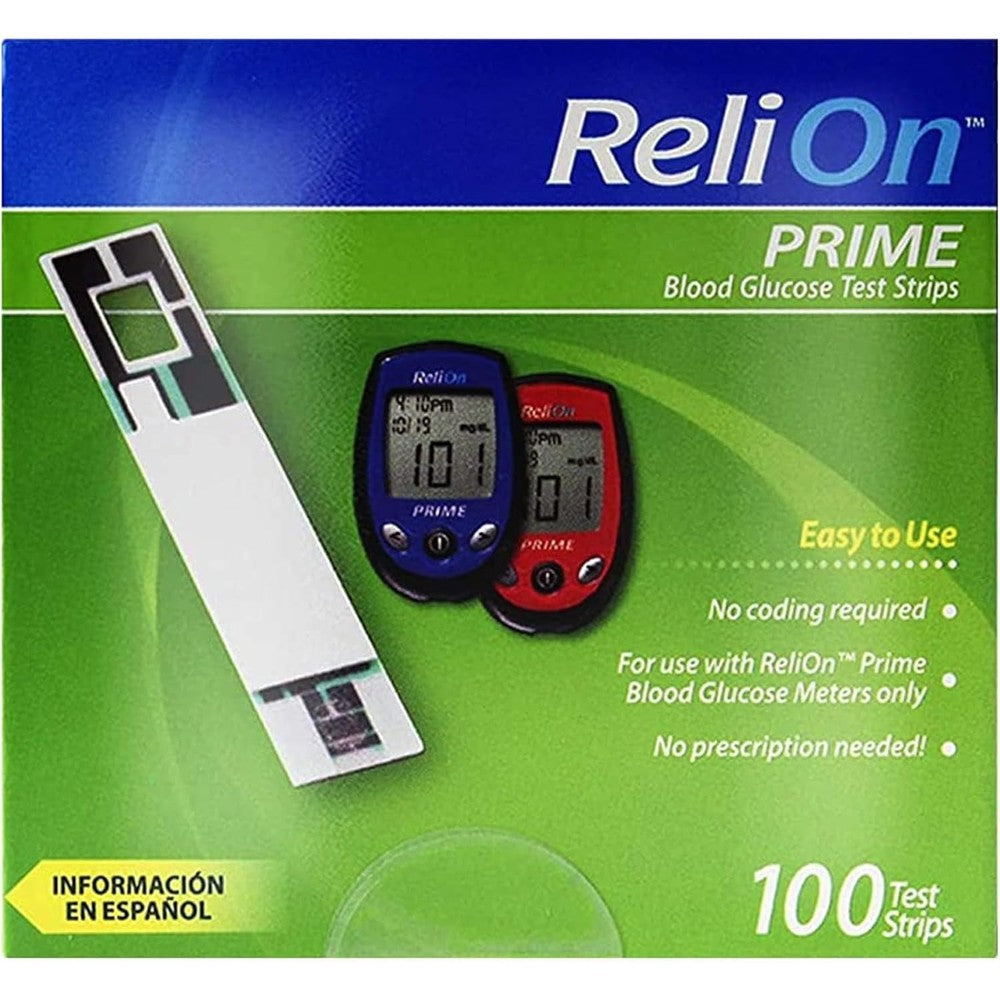 Sixyear Prime Blood Glucose Test Strips 100 count box front view for accurate diabetes monitoring