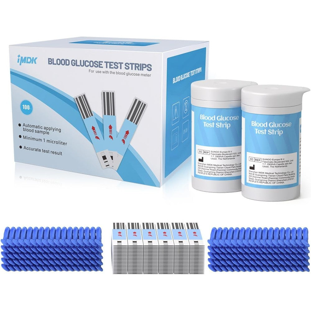 FoviFlxy IMDK GLU-T1 blood glucose test strips box front view for accurate sugar monitoring