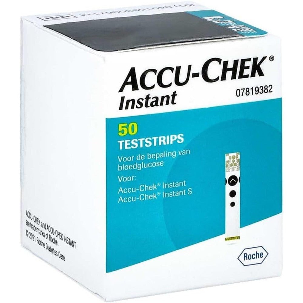Accu-Chek Instant blood glucose test strips 50 pieces packaging front view