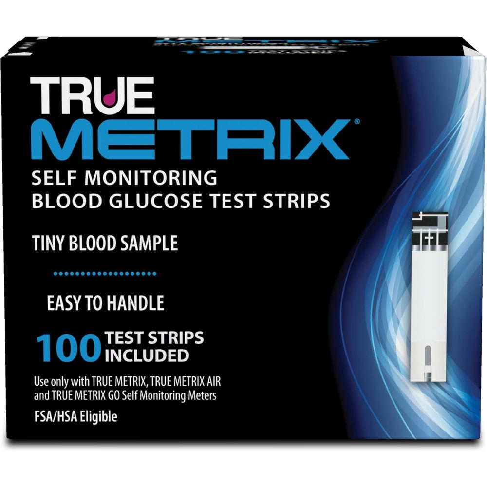 TRUE METRIX self monitoring blood glucose test strips 100 count front packaging view