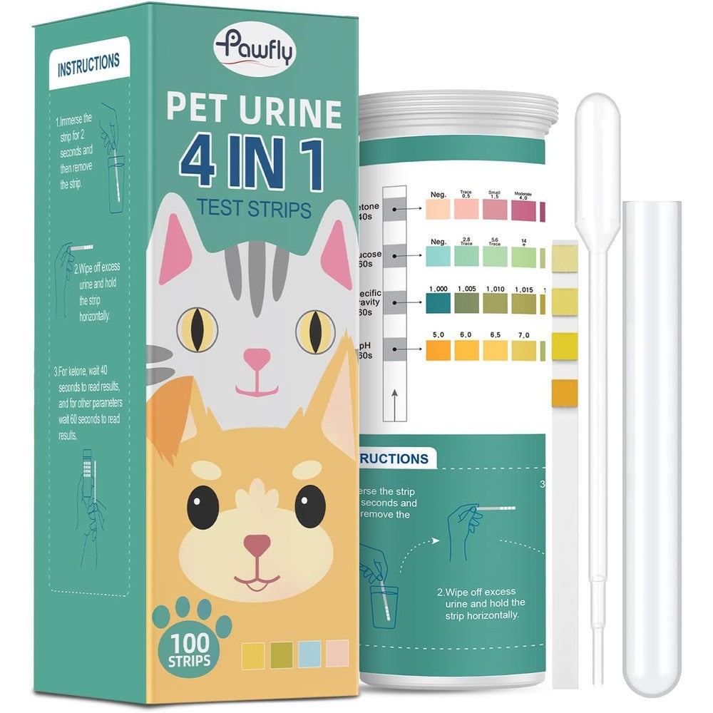 Pawfly Urine Test Strips 100 count bottle front view