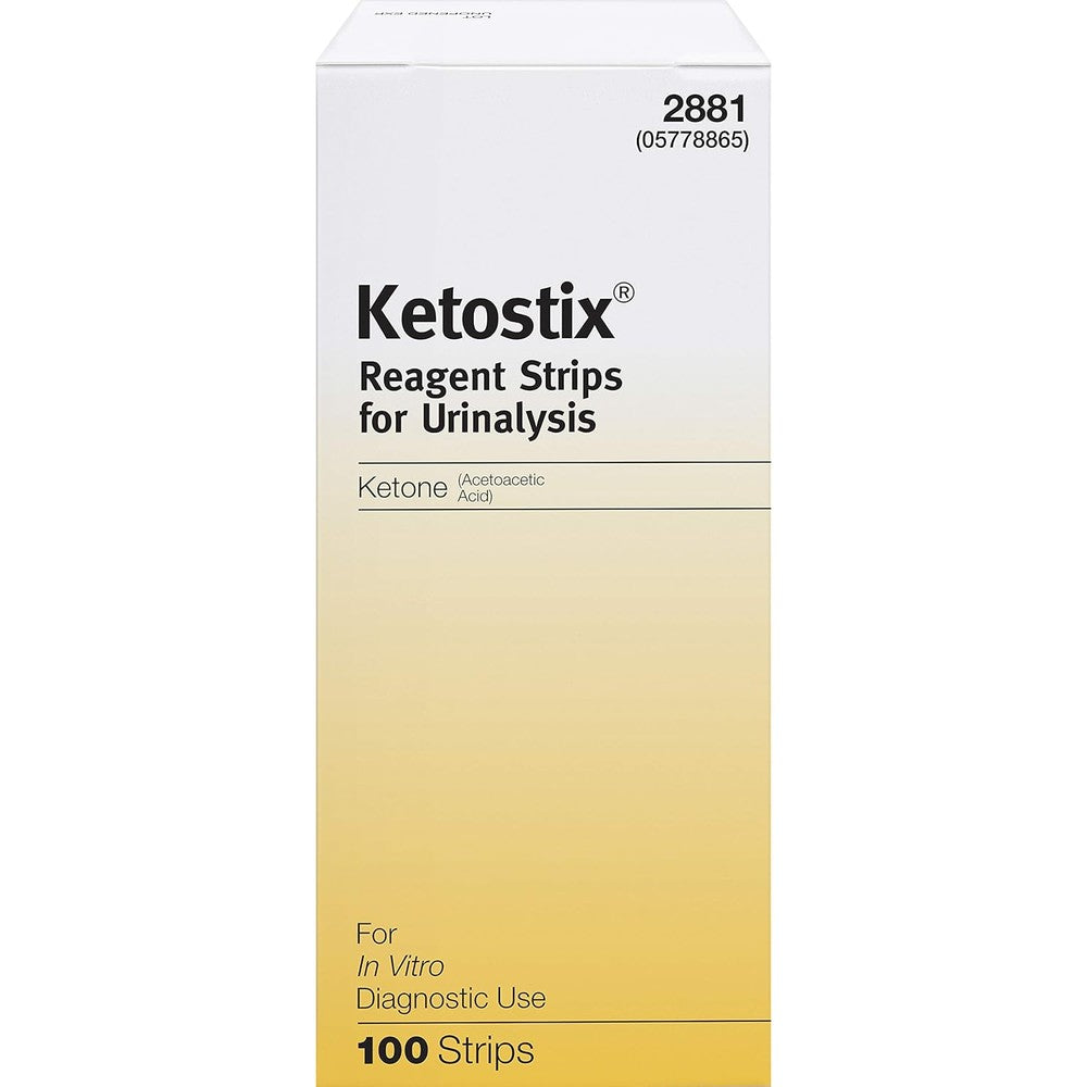 Ketostix Reagent Strips 100 Count front view bottle for ketone testing.