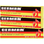 Derman Antifungal Cream 3 pack front view for athlete's foot treatment.