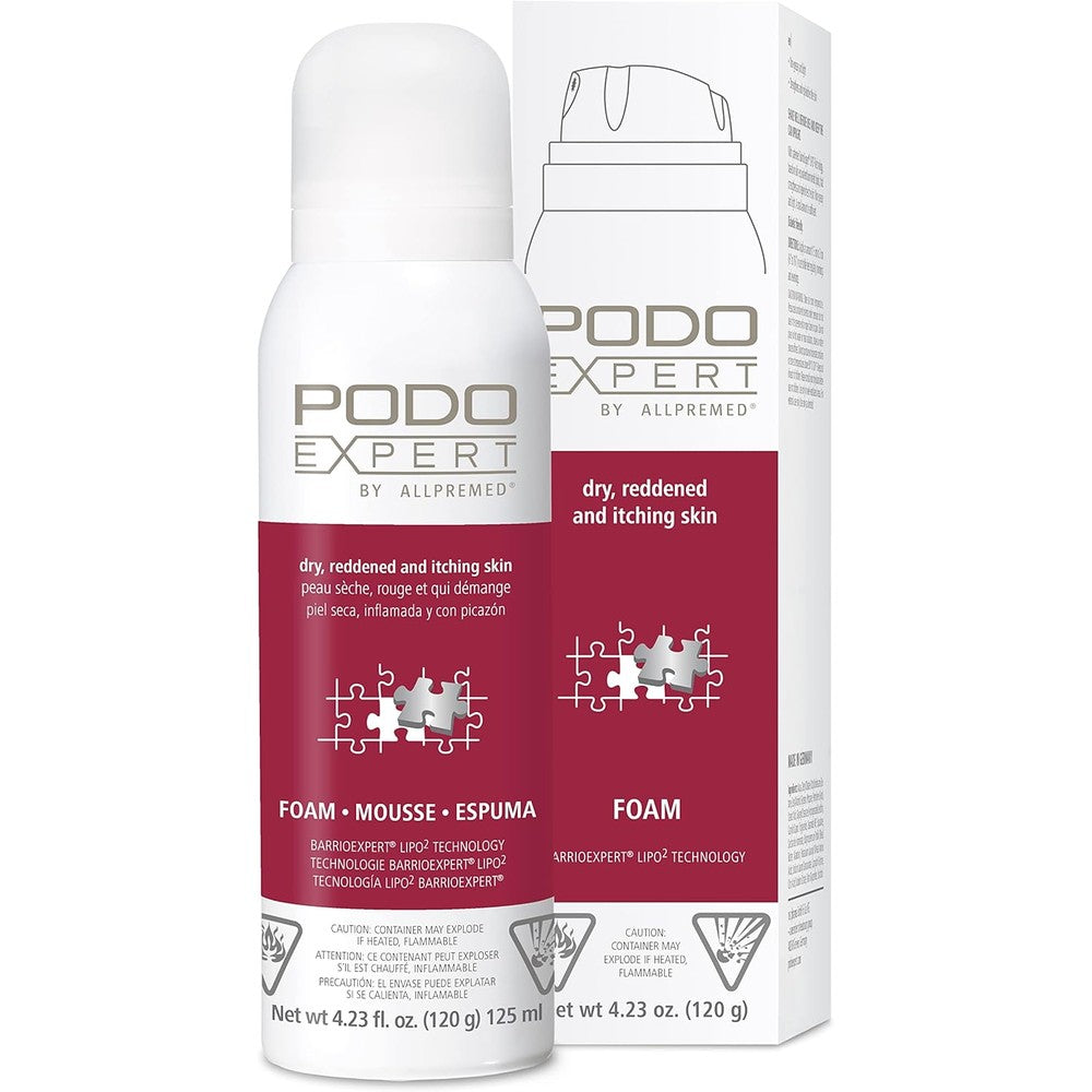 Allpremed Medlee Podoexpert skin repair foam cream 125 milliliters front view for therapeutic foot care
