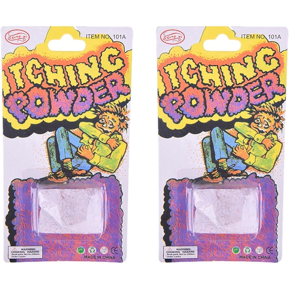 BWESOO purple helpful funny itching powder prank pack front view packaging