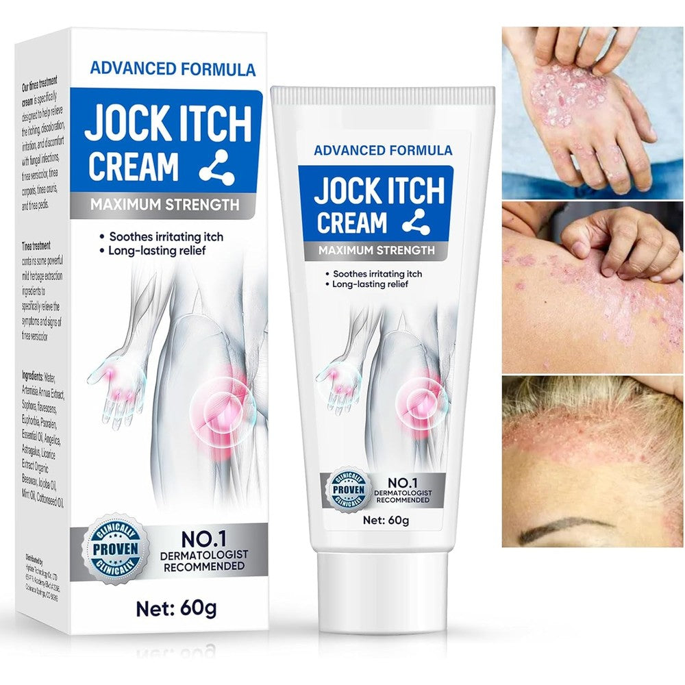 iTecFreely Jock Itch Cream 60g front view packaging for groin rash relief