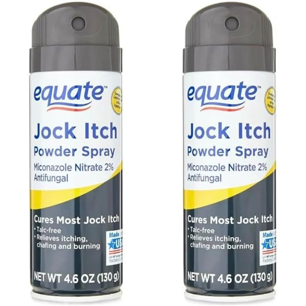 Equate Athlete Jock Itch Antifungal Powder Spray three pack front view authentic USA imported personal care