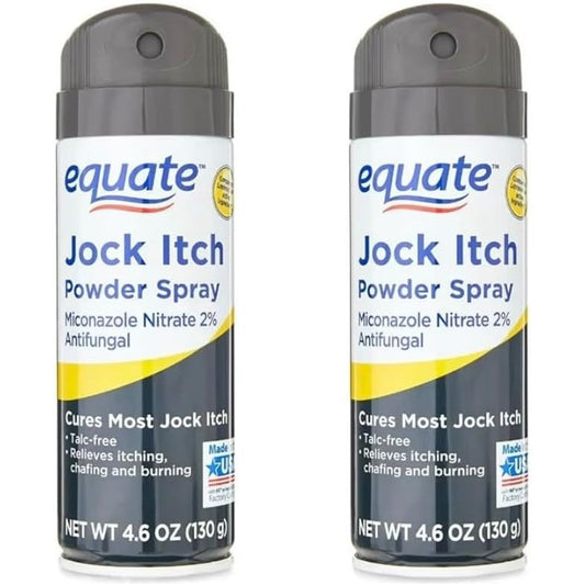 Equate Athlete Jock Itch Antifungal Powder Spray three pack front view authentic USA imported personal care