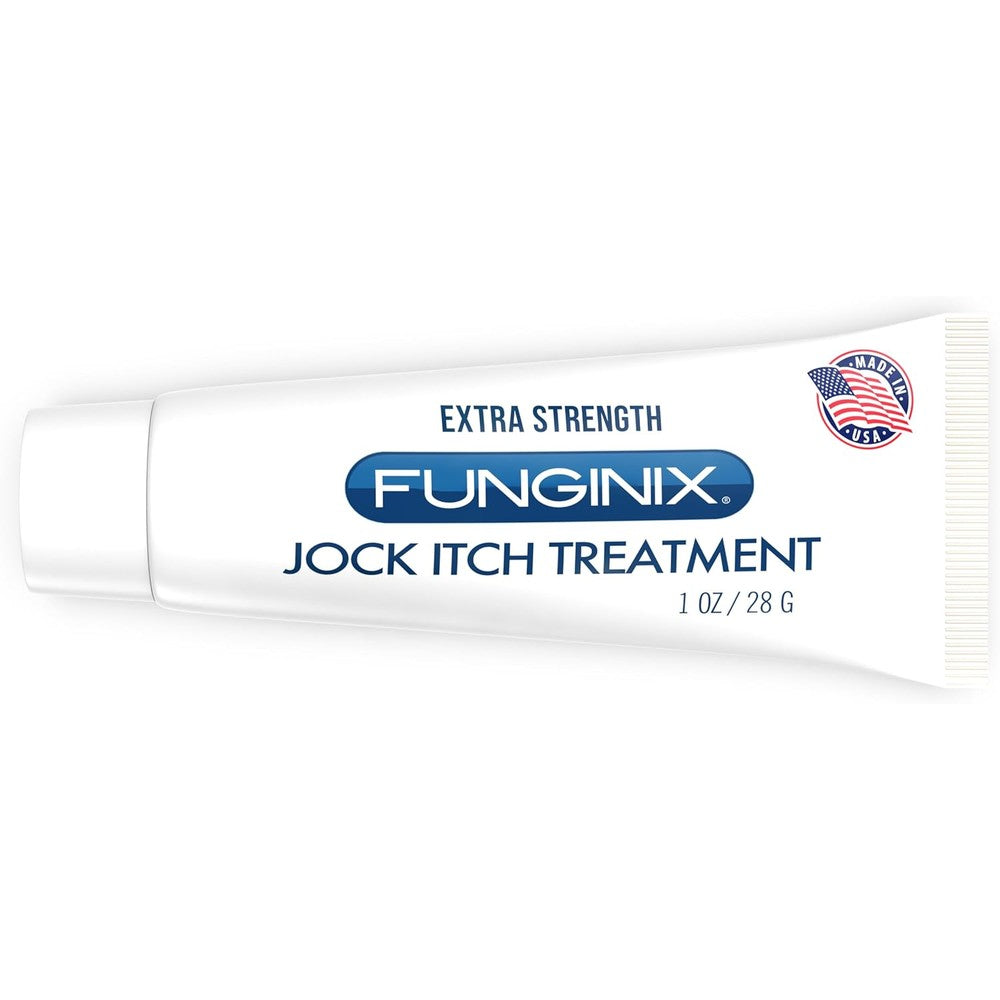 FUNGINIX Jock Itch Treatment front view of the packaging tube.