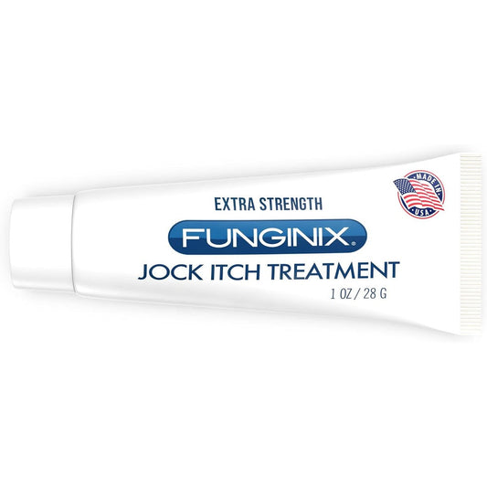 FUNGINIX Jock Itch Treatment front view of the packaging tube.