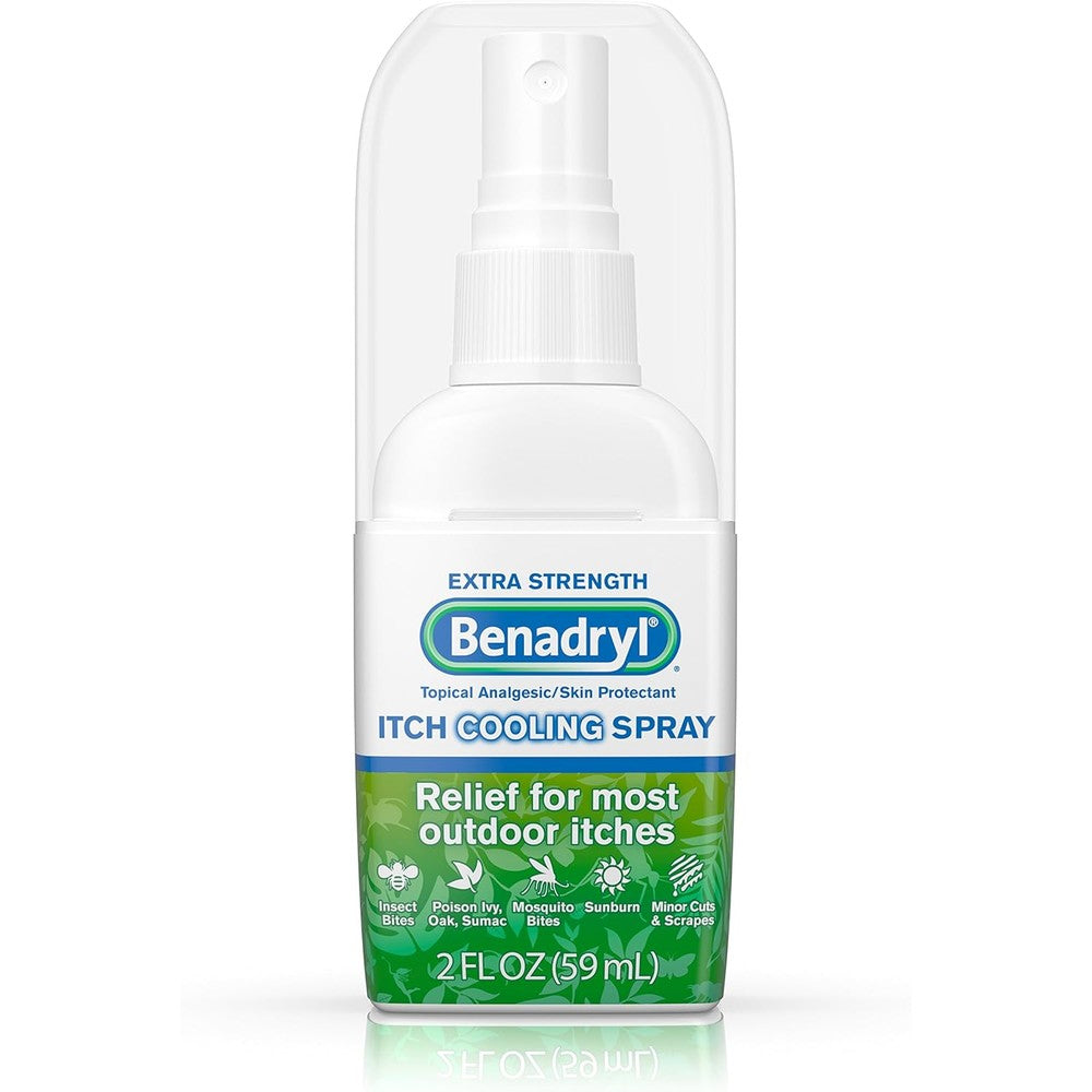 Benadryl Extra Strength Anti Itch Cooling Spray front view packaging
