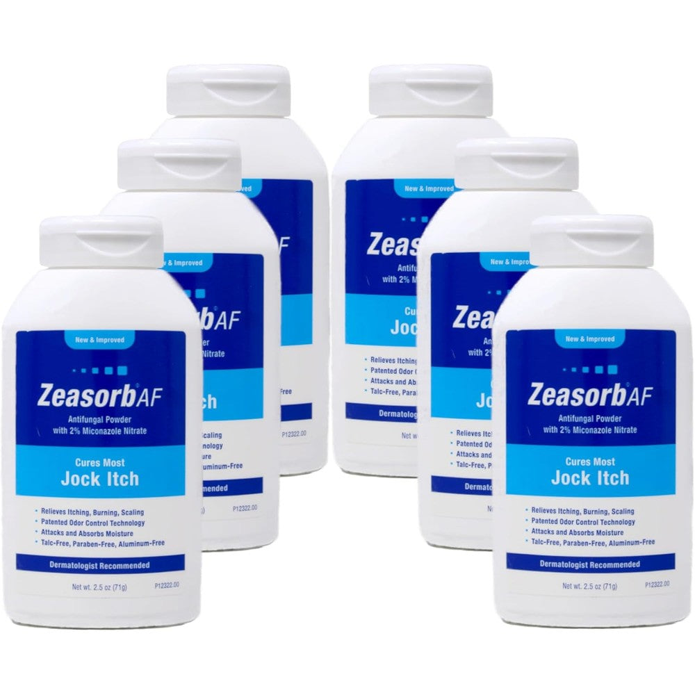 Zeasorb Antifungal Treatment Powder front view bottle for jock itch relief