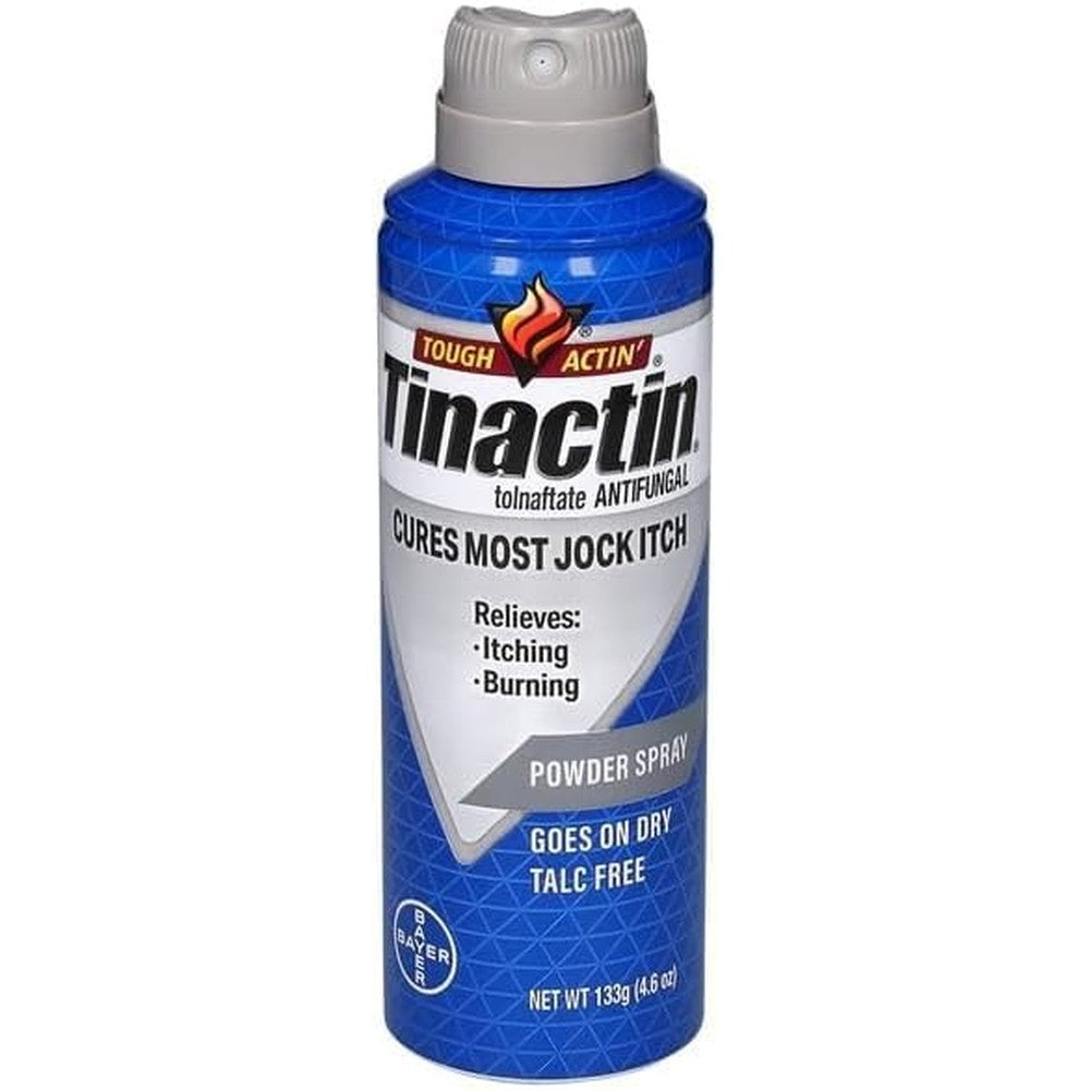 Tinactin antifungal jock itch powder spray front view showing packaging