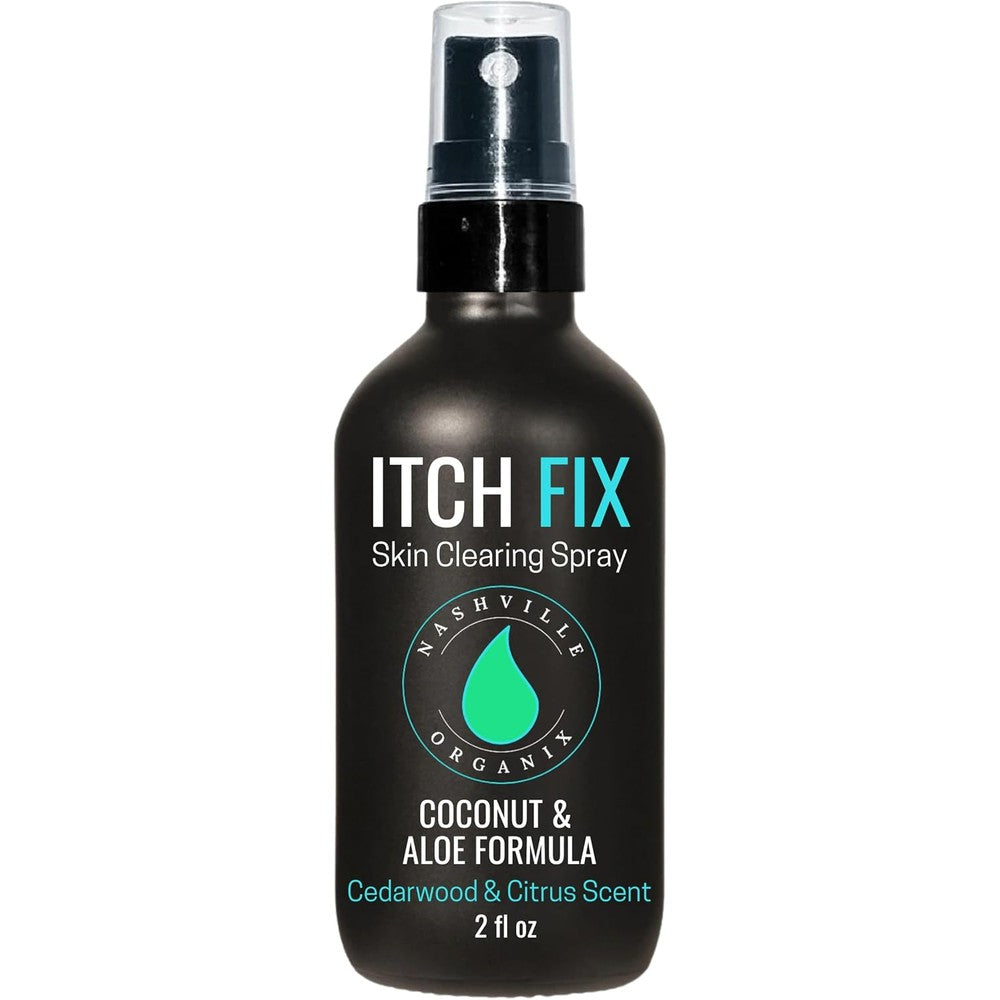 Doctor Angela Essential Itch Fix Skin Clearing Spray front view bottle for natural athlete's foot relief